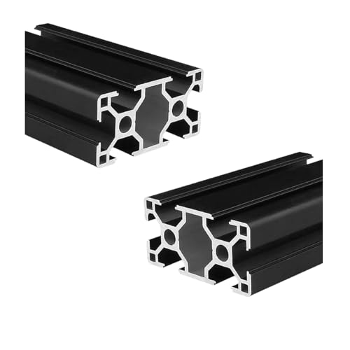 AluProfil 3060 Aluminium Profile 200 mm T Type Black Aluminium Profiles 30 x 60 European Standard Anodised Linear Rail Extrusion Pack of 2 for DIY 3D Printer and CNC L: 200mm 2-3060T Black