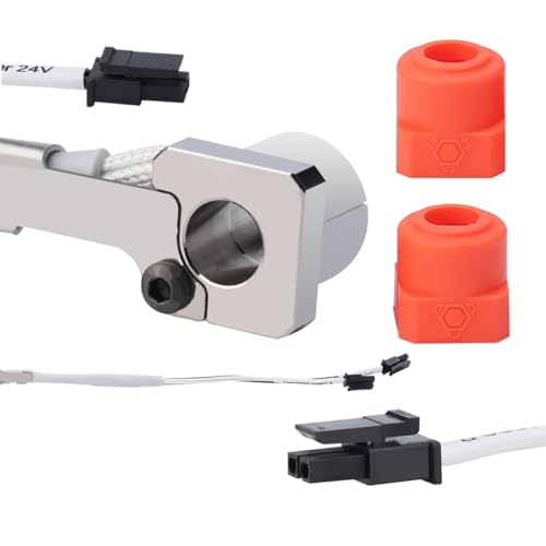 POLISI3D 24V 50W CHC Smooth Bore Ceramic HeaterCore Heatblock Kit High temperature resistance up to 320°C Compatible with RapidChange REVO Hotend or Extruder 3D Printer (104NT-4)