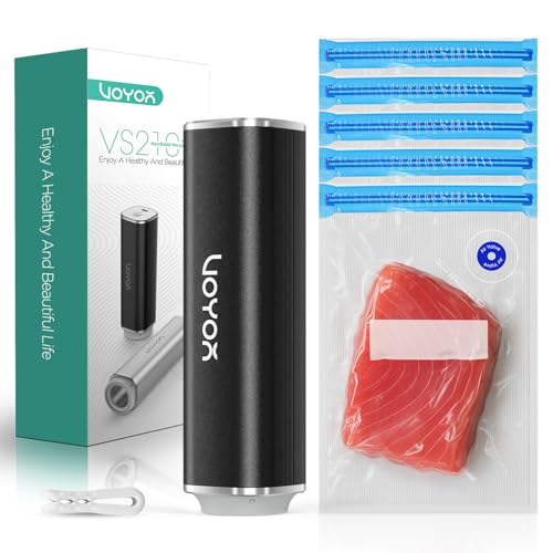 Handheld Vacuum Sealer for Food, Rechargeable Vacuum Pump with 5 Bags Black