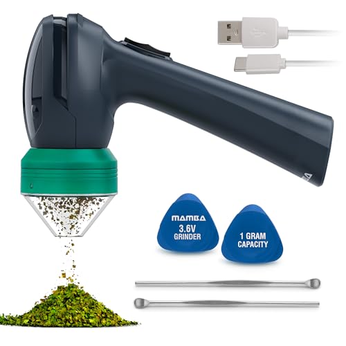 Mamba Lite Electric Seed Grinder, USB-C Rechargeable Spice Mill, Gray 0.75g