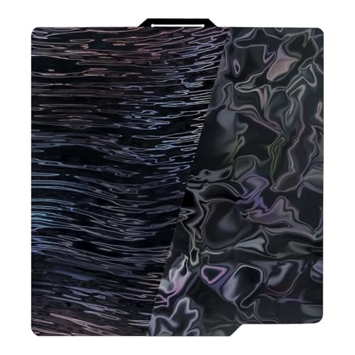 IdeaFormer Double Side PER Smooth Water Ripple + Smooth Wood Grain Patterns Build Plate 257x257mm Flexible Spring Steel Plate Platform for Bambu Lab X1/X1C/X1E/P1P/P1S/A1 3D Printer PER (Water Ripples+Wood Grain)
