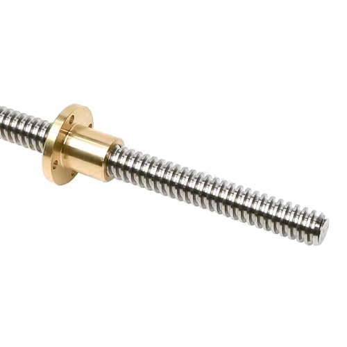 1 Piece T8 8 mm T8 x 8 Tr8 x 8 Threaded Spindle 500 mm Length with T8 Brass Nut (Acme Thread, Lead Screw Diameter: 8 mm, Pitch: 2 mm, Lead 8 mm, 4 Start) Used in 3D Printer Z Axis L: 500mm 1 x Tr8 x 8