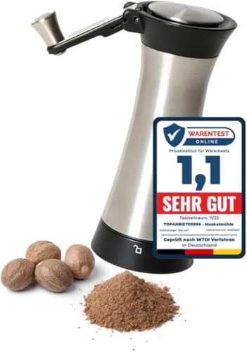 Topanbieter999 Nutmeg Mill with Nutmeg Compartment and Folding Crank