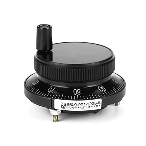 CNC Pulse Encoder, Hand Wheel Pulse Encoder, 5V 60MM Hand Wheel Pulse Encoder Mill Router Manual Control Manual Pulse Encoder Mill for CNC System (Black) Black