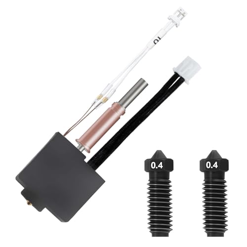 IdeaFormer Kobra 3 Extruder Hotend with 2Pcs 0.4mm Hardened Steel Nozzles, Extruder Print Head Heating Block Thermistor Kit Set for Anycubic Kobra 3/Kobra 3 Combo 3D Printer Accessories