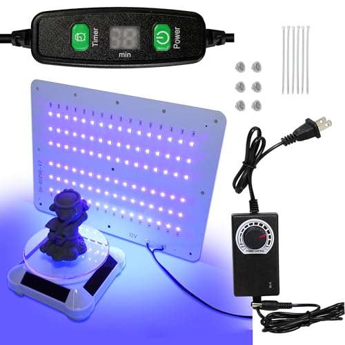 Upgrade 48W Smart Control UV Light for Resin Curing with Solar Turntable 360° Rotating Stand UV Curing Light Compatible with Anycubic Elegoo SLA DLP LCD DIY 3D Printer