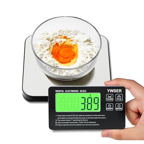 Food Scale, 33lb Split-Designed Digital Kitchen Scale Grams and Ounces with Remote LCD Display, 7 Units & Tare Function for Baking/Cooking/Dieting/Meal Prep Silver&Black