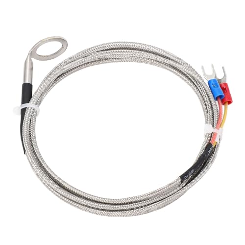 K Type Thermocouple Sensor Engine Cylinder Head Temperature Probe Stainless Steel -40~1000°C, 14mm ID Washer, for Automotive Engine (2M) 2M