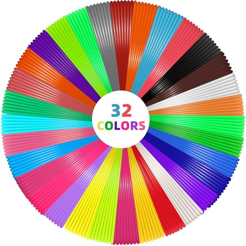 3D Pen Filament Refills 32 Colors 320ft 1.75mm PLA 10 feet each color