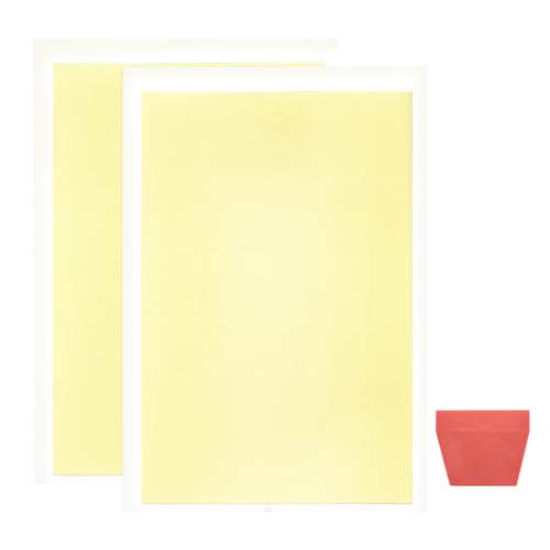 sourcing map 2 Pcs Laser Engraving Paper, 39 x 27cm Laser Marking Paper, White Laser Paper Blank with Scraper for Metal, Ceramics, Glass, Fiber Laser Marking