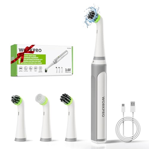 WORKPRO Cordless Crevice Cleaning Brush, 5500 RPM Cordless Scrubber