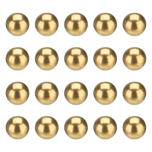 sourcing map 20 Pcs Bearing Balls, 1/2" 12.7mm Precision H65 Brass Bearing Balls Industrial Brass Ball Spheres for Machinery, Automotive, and DIY