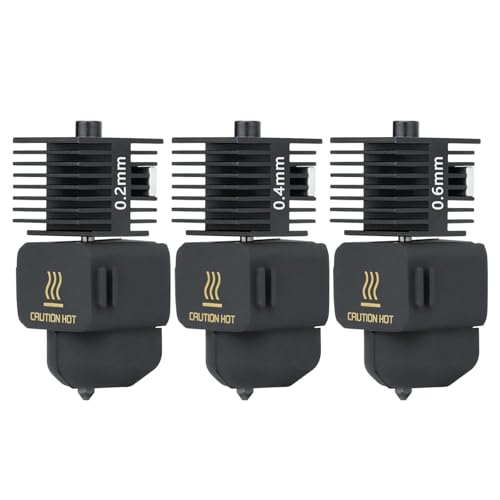 3pac A1 Mini/A1/A2L Hot End Kit 0.2mm+0.4mm+0.6mm Extruder Upgrade High Temperature 0.4 mm Hardened Steel Nozzle Replacement with Silicone Cover Sock for Bambu Laboratory 3D Printer