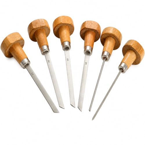 6 Piece High Speed Steel Stone Setting Graver Set for Jewelry Engraving