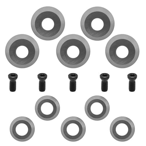 Hoypeyfiy 5 x 8.9 mm indexable inserts and 5 pieces 12 mm wood turning accessories, woodturning tool set, finisher tool