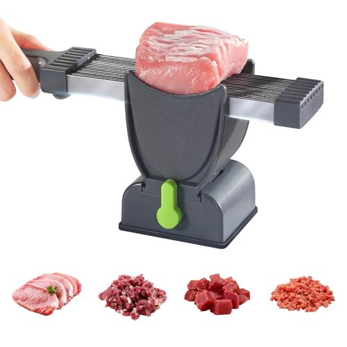Manual Meat Slicer, Adjustable Fresh Meat Cutter Machine, Manual Food Slicer for Beef Pork Salmon, BBQ Cooking