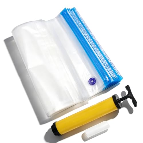 20Pcs 3D Printer Filament Resealable Bags, Vacuum Storage with Double Seal for Dry Filament, Compatible with 1.75mm, 2.85mm, 3mm Reels, Hand Pump Ziplock