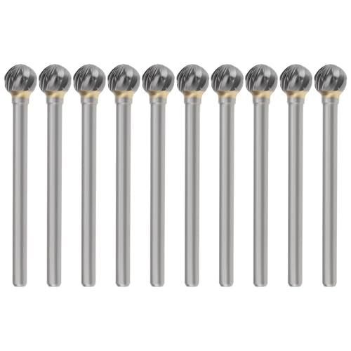 SG Store 10pcs 6x6mm Solid Carbide Milling Cutter Compatible with Dremels Proxxon Ball Engraving Machine