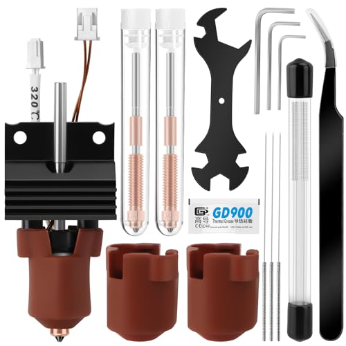 Pack of 31 K1C 3D Printer Hotend Upgrade Kit, Ceramic Heating Block and 0.4 mm Quick Change Nozzle, High Temperature Resistant with Nozzles, Cleaning Needles and Tools, Compatible with Creality K1