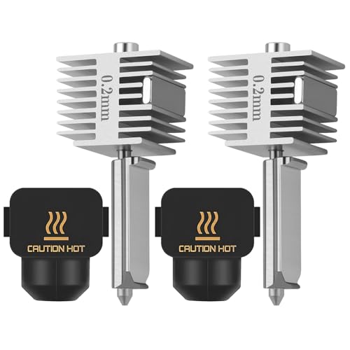 Upgrade A1/A1 Mini Quick-Swap Hotend 0.2mm Stainless Steel Nozzle Fast Speed&High Temp Integrated Structure with Silicone Cover Compatible with Bambu Lab A1/A1 Mini 3D Printers-2PCS