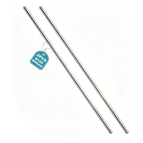 2 PCS Linear Rail 10mm x 400mm Linear Guide Straight Linear Bearing 12mm Precision Shaft Round Steel for 3D Printer DIY CNC 45 Steel Cuttable