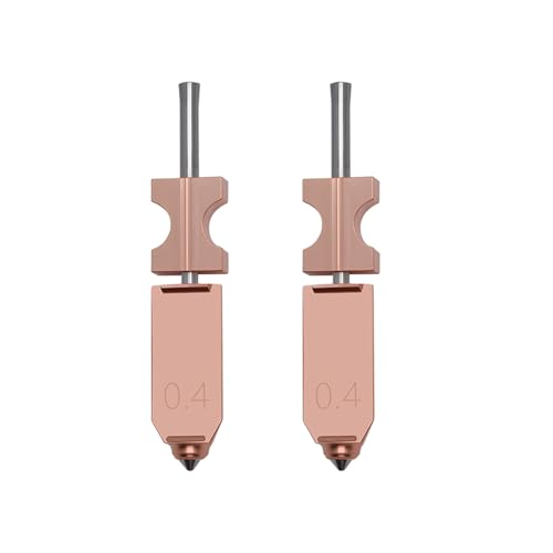 2PCS 0.4MM Original AD5X Nozzle, Quick-Detachable Nozzle Hot End Integrated Copper Heater Block Throat Tube Stainless Steel Nozzle Kit for Flashforge AD5X 3D Printer Accessories 2PCS 0.4MM Nozzle (New Version)