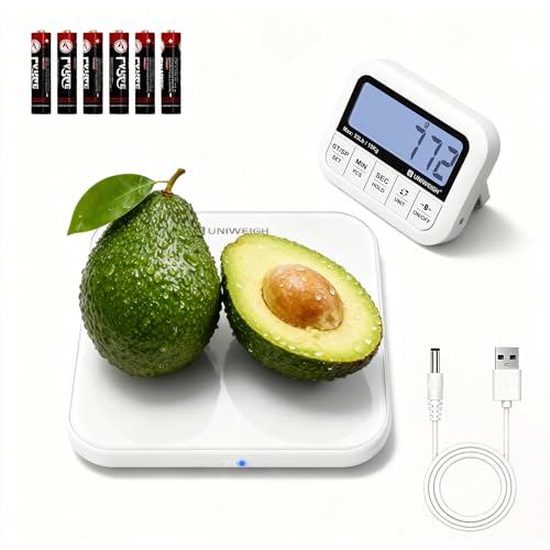 UNIWEIGH Digital Kitchen Food Scale 33lb-Detachable LCD Display 1g/0.1oz