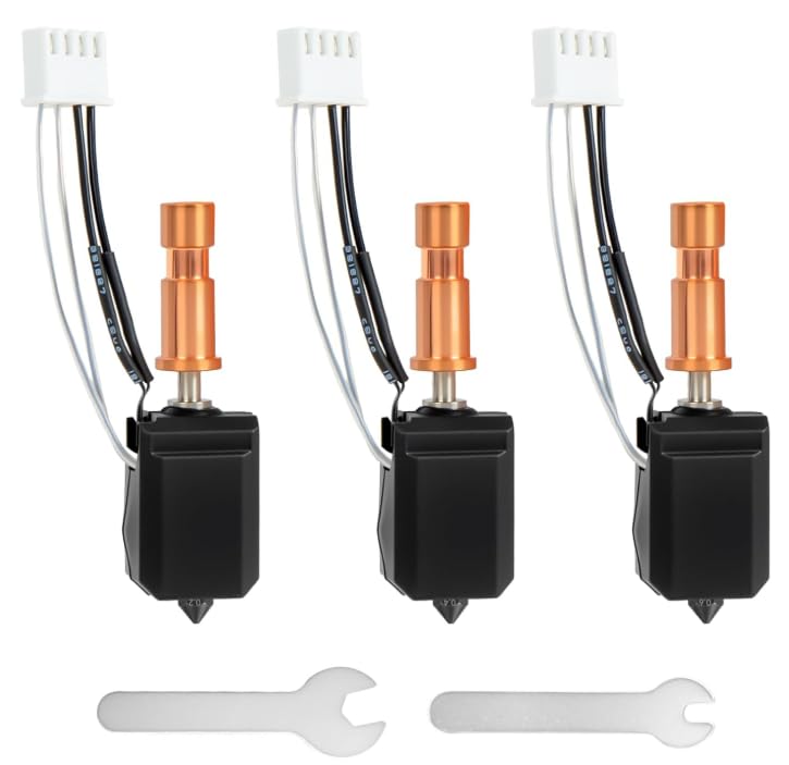 3Pcs Ceramic Hotend, 0.2MM 0.4MM 0.6MM Ceramic Hotend for Kobra S1 Combo, Stainless Steel Print Head Extruder Kit, Hot End Hardened Nozzle with 200 K Thermistor Replacement for Anycubic