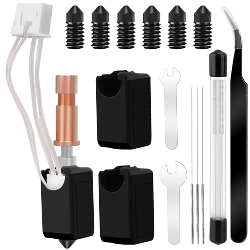 YOTINO Upgraded Ceramic Hotend, Kobra S1 Combo Hotend, Includes 1 Hot End and 6 Hardened Steel Nozzles and 2 Silicone Socks, Compatible with Kobra S1/Kobra S1 Combo 3D Printer