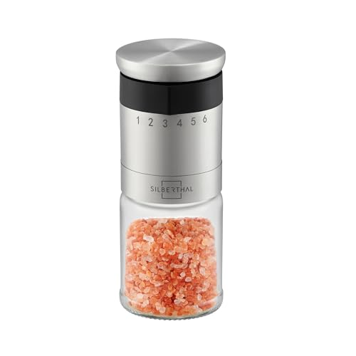 SILBERTHAL Salt and Pepper Mill - 6 Levels Gewürzmühle Mahlgrad außen