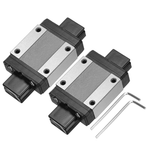 sourcing map 2Pcs MGN15C Linear Bearing Sliding Carriage Block with Mini Guide and Wrench for 15mm Linear Motion Slide Rail Guide, 3D Printer, CNC Machine 2