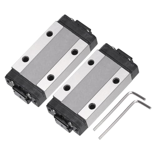 sourcing map 2Pcs MGN9H Linear Bearing Sliding Carriage Block with Mini Guide and Wrench for 9mm Linear Motion Slide Rail Guide, 3D Printer, CNC Machine 2