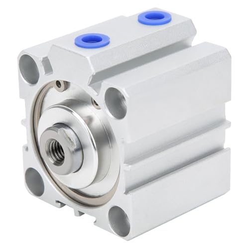 SDA40X15 Thin Air Cylinder, 40mm Bore x 15mm Stroke Dual Action Aluminum Alloy, 1/8 Port Small Pneumatic Cylinder for Industrial Automation SDA40*15