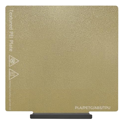 HzdaDeve AD5X Building Plate with Handle for 5M/5M Pro/AD5X Double-Sided Textured Plate Heated Bed Spring Steel Flexible Platform Glue-Free Printing for FLASHFORGE 3D Printer (Gold) Gold AD5X/5M/5M Pro