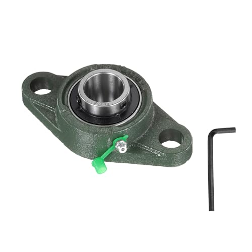 sourcing map UCFL205 Pillow Block Bearings, 25mm Bore Self Alignment, Solid Cast Iron Base, Chrome Steel Flange Mounted Pillow Block Ball Bearing, (ABEC3) UCFL205 (25mm)
