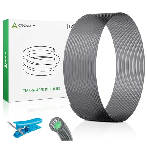 Creality Official PTFE Teflon Tube 4M, Upgrade Low-Resistance Star-Shaped Inner Channel Design Reduces Resistance by 30%, Support 260°C High Temperatures Printing, in Multicolor Printing Star 4M