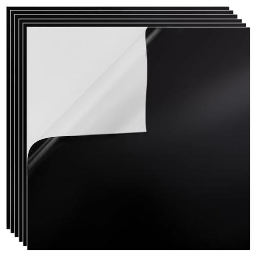 NBEADS 6 Pcs Black Laser Engraving Testing Paper, Self-Adhesive Laser Testing Paper Double-Sided Dimming Paper for Marking Machine and Optical Cutting, 40x40x0.02cm
