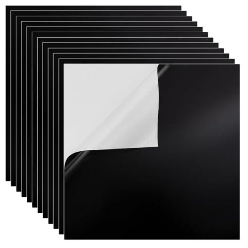 NBEADS 12 Pcs Black Laser Engraving Testing Paper, Self-Adhesive Laser Testing Paper Double-Sided Dimming Paper for Marking Machine and Optical Cutting, 20x20x0.02cm