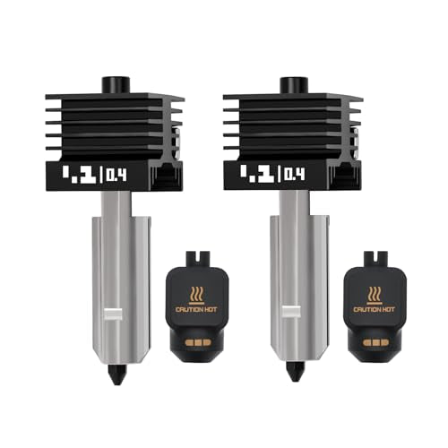 2PCS 0.4MM X2D/P2S Hotend, Quick Swap Hardened Steel Nozzle Print Head Hot End Replacement Kit with Extra 2PCS 0.4MM Nozzles & Silicone Socks for Bambu Lab P2S/H2D/H2C/H2S 3D Printer