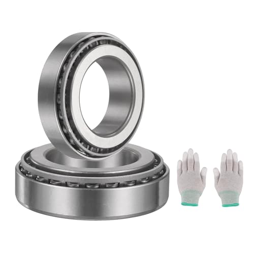 sourcing map 2 Set 32009X Tapered Roller Bearing Cone and Cup Set, 45mm Bore x 75mm OD x 20mm Width Bearing Steel Wheel Bearings Set with Gloves