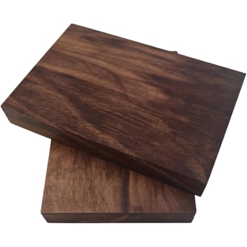 2PCS Unfinished Walnut Wood Blocks for DIY Crafting, Scroll Saw, Woodworking, Carving, Burning, Laser Cutting, Engraving, CNC, Painting (15 x 10 x 2 CM) 15 x 10 x 2 CM
