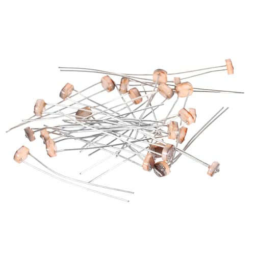 sourcing map 24 Pieces Photoresistor Kit 5mm Light Dependent Resistor (LDR) Light Sensitive Resistor Passive Components for DIY Industrial Experiments, GL5506 4~7KΩ