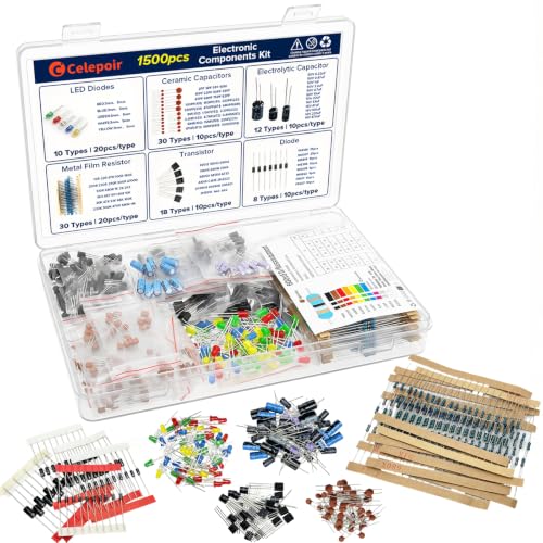 1500 Pcs Electronic Components Kit, Capacitor Assortment Set