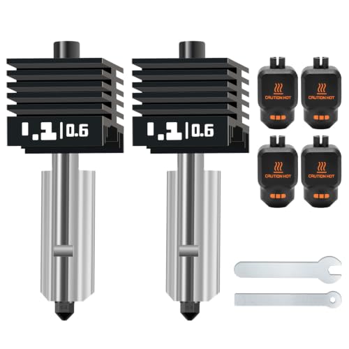 2 x 0.6 mm extruder hotend for Bambulab P2S X2D with 2 x silicone socks