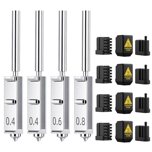 Kobra S1 Max Combo Hardened Steel Nozzle Kit,Quick-Swap 2×0.4mm+0.6mm+0.8