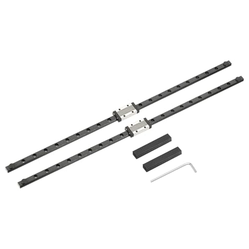 sourcing map 2 Pcs MGN9 450mm Linear Sliding Rail Guide with MGN9H Sliding Carriage Block and Mini Guide, Linear Motion Guideway for Mini Engraving CNC Machine 3D Printer