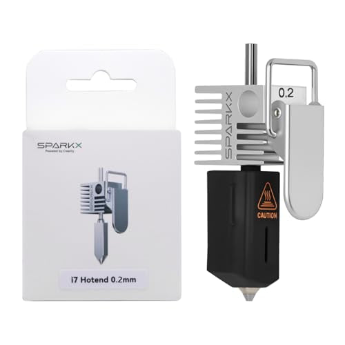 Creality Quick-Swap 0.2mm Hotend for i7, Nickel Plated Copper Alloy Heating Block Kit with 0.2mm Hardened Steel Nozzle Hot End Kit for SPARKX i7