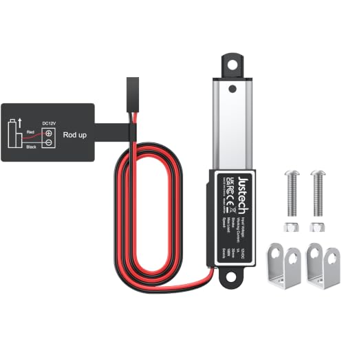 Justech 1.2" 30mm 42lbs 188N 12V Mini Linear Actuator IP54 Waterproof 5mm/s 1.2" / 30mm 42lbs