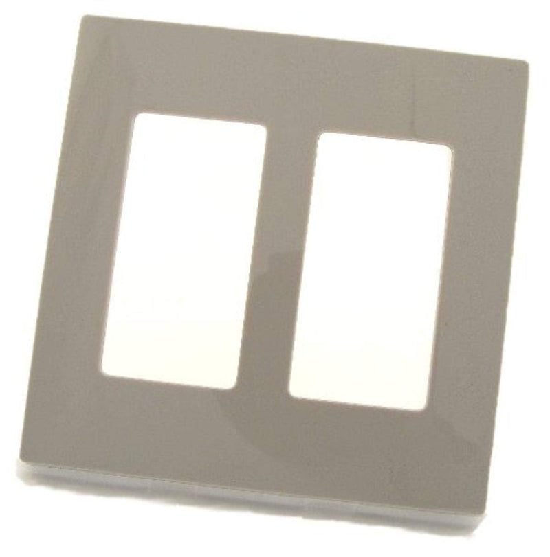 Leviton 80309-SGY 2-Gang Decora Plus Wallplate Screwless Snap-On Mount, Gray 2 Gang Wall Plate