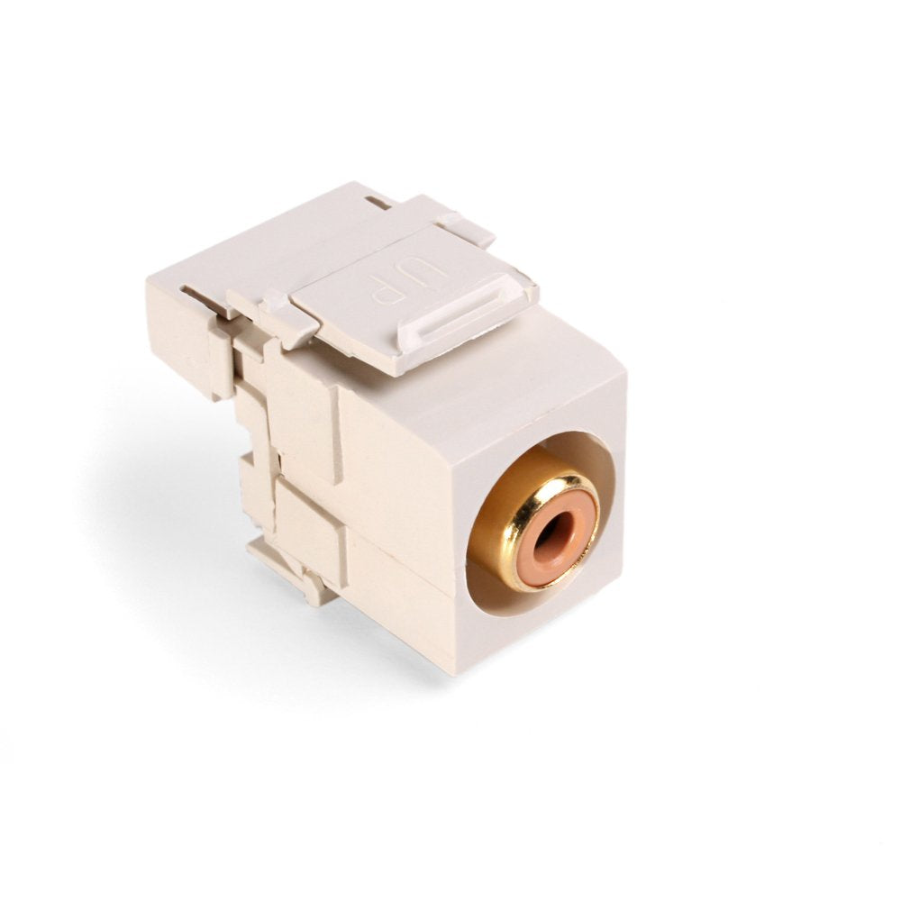 Leviton 40735-ROT RCA 110-Termination QuickPort Connector, Orange Barrel, Light Almond